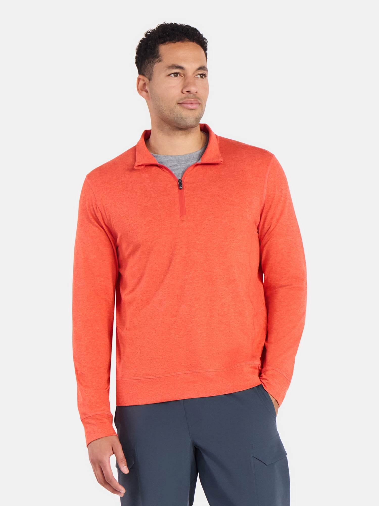 Athletic Works Men's and Big Men's ButterCore Soft Quarter-Zip Pullover Shirt, Sizes S-3XL