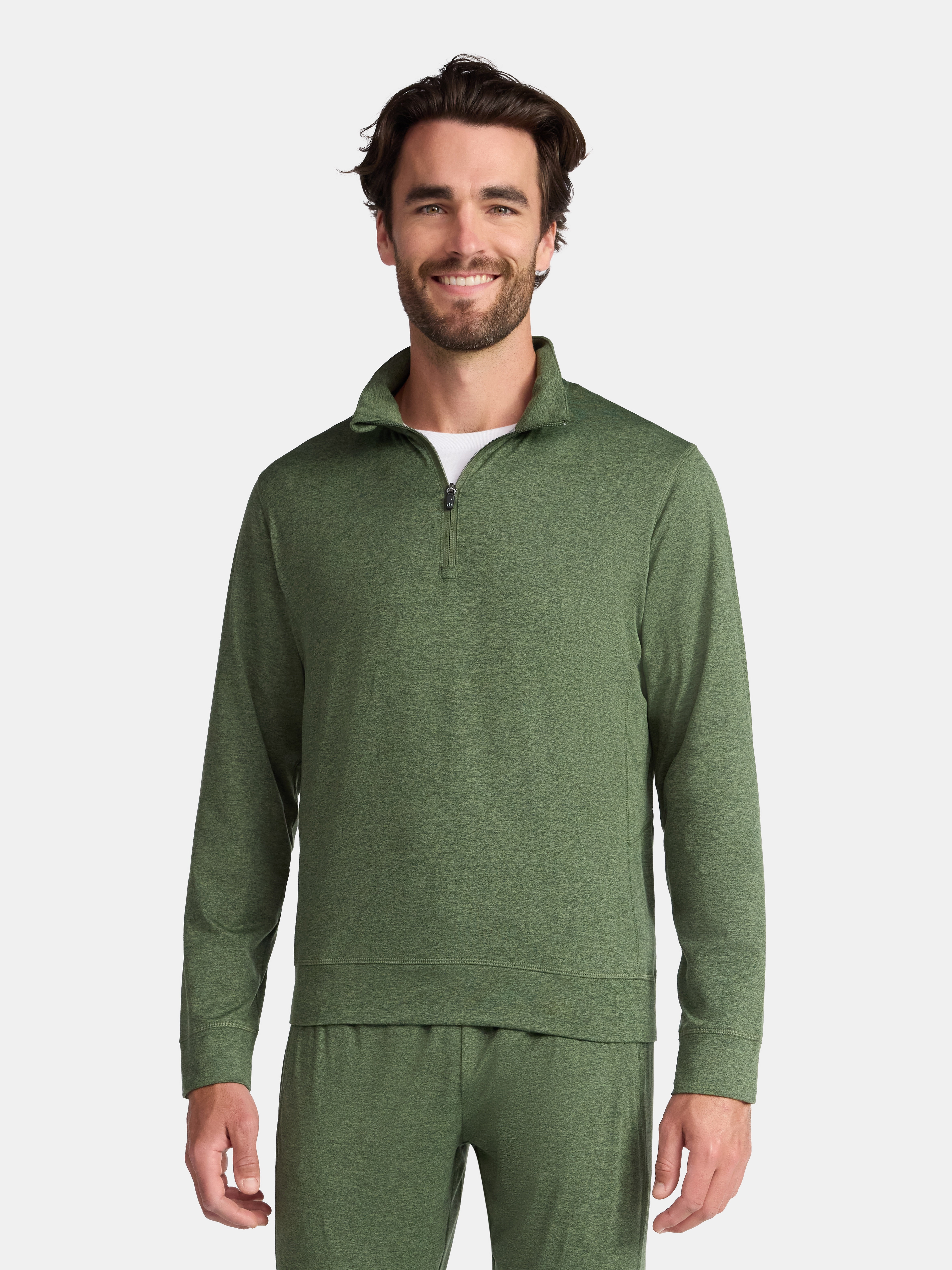 Athletic Works Men's and Big Men's ButterCore Soft Quarter-Zip Pullover Shirt, Sizes S-3XL