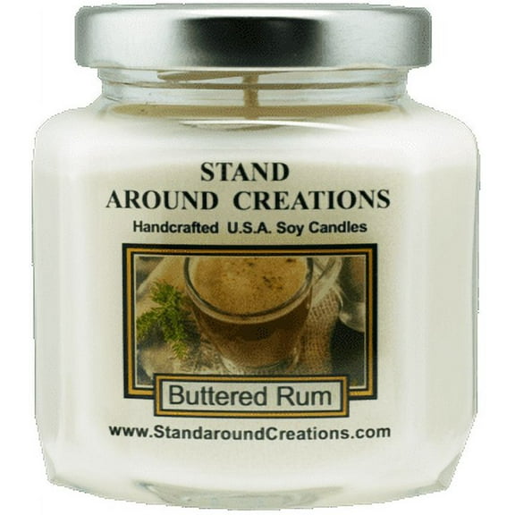 BUTTERED RUM HEX 6-OZ. ALL NATURAL SOY CANDLE