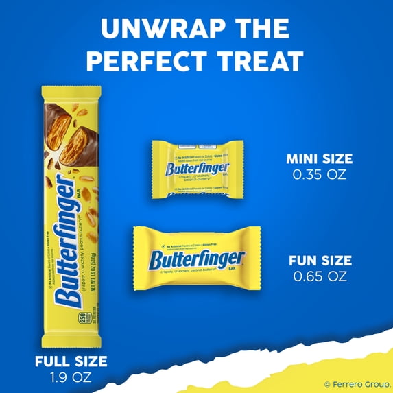 Butterfinger Fun Size Candy Bars, Crispety Crunchety Peanut-Buttery, Individually Wrapped, 10.2 oz Bag
