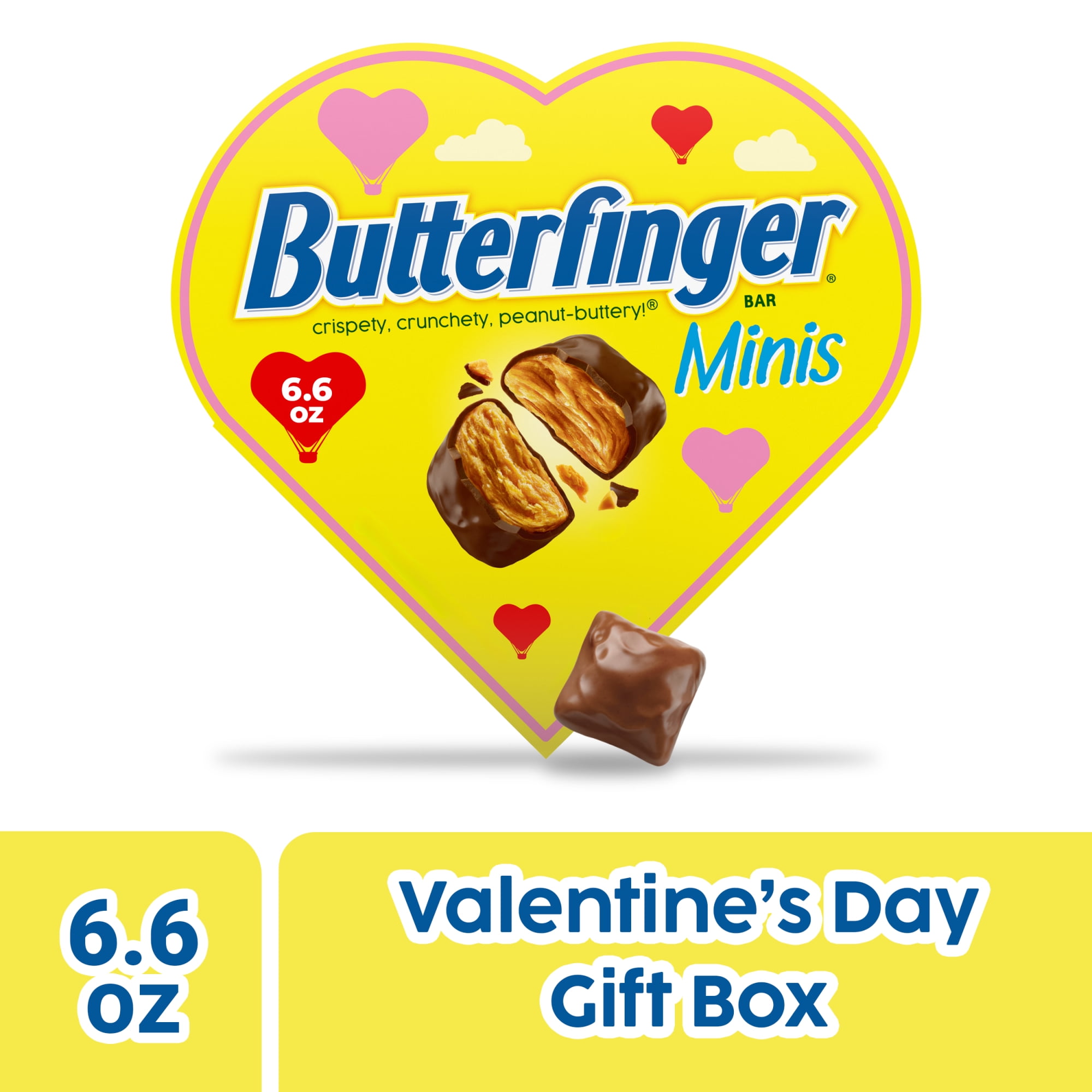 Butterfinger Minis, Peanut-Buttery, Chocolatey Candy Bars, Valentine's Day Heart Gift Box, 6.6 oz
