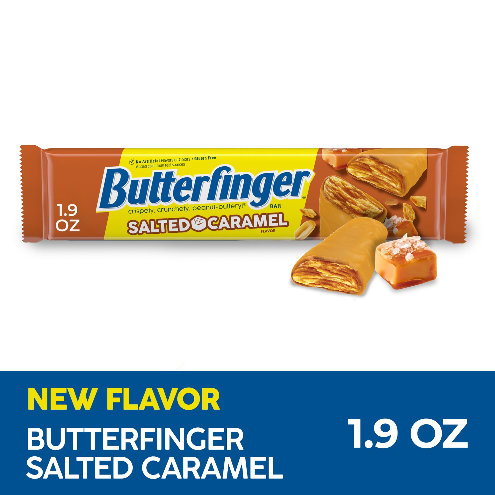 Butterfinger Salted Caramel Flavor, Peanut Buttery Candy Bars with Salted Caramel Flavor, Gluten Free, 1.9 oz