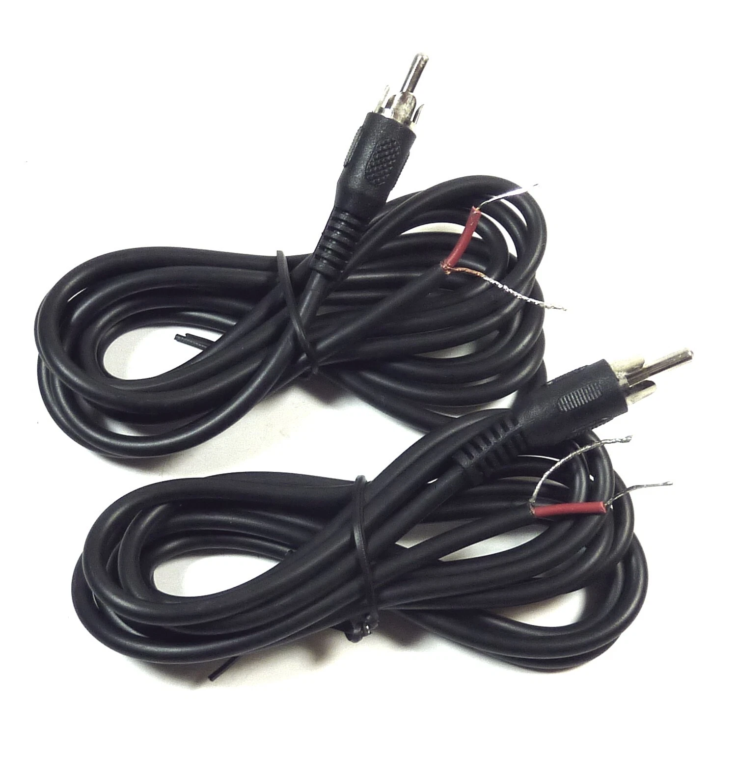 BUTTERFLY- 1 Pair 6-Ft Rca Male Fully Shielded Cable To Stripped Bare Wire Speaker Sub Woof