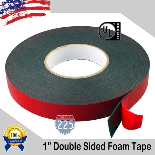 BUTTERFLY- 1" Wide Double Sided Acrylic Foam High Strength Adhesive Tape 60 Foot Roll Usa