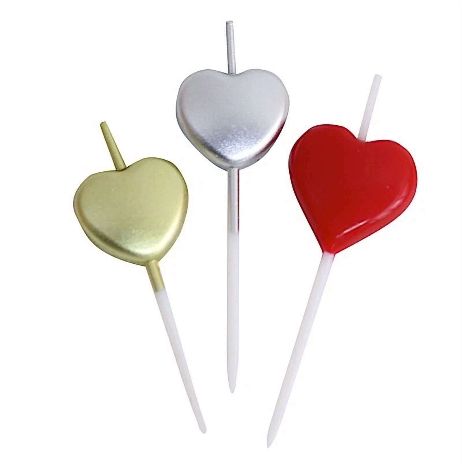 BUTTERFLY- 10 Assorted Birthday Cake Candles Dessert Topper Heart Design Party Decorations
