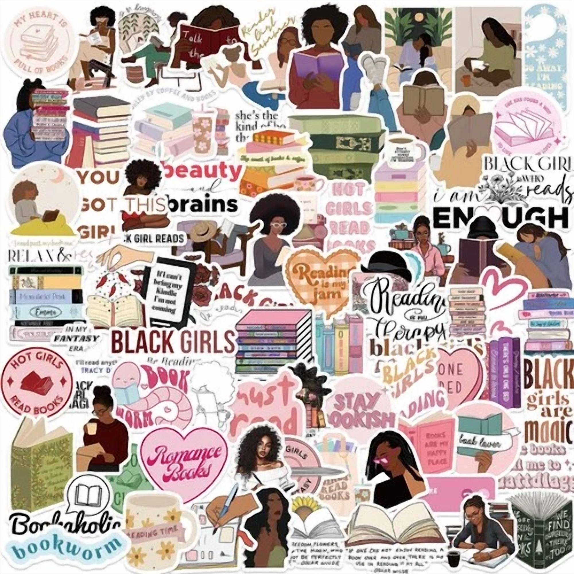 BUTTERFLY- 100Pcs Black Girls Bookish Stickers For Kindle,Black Woman Book...