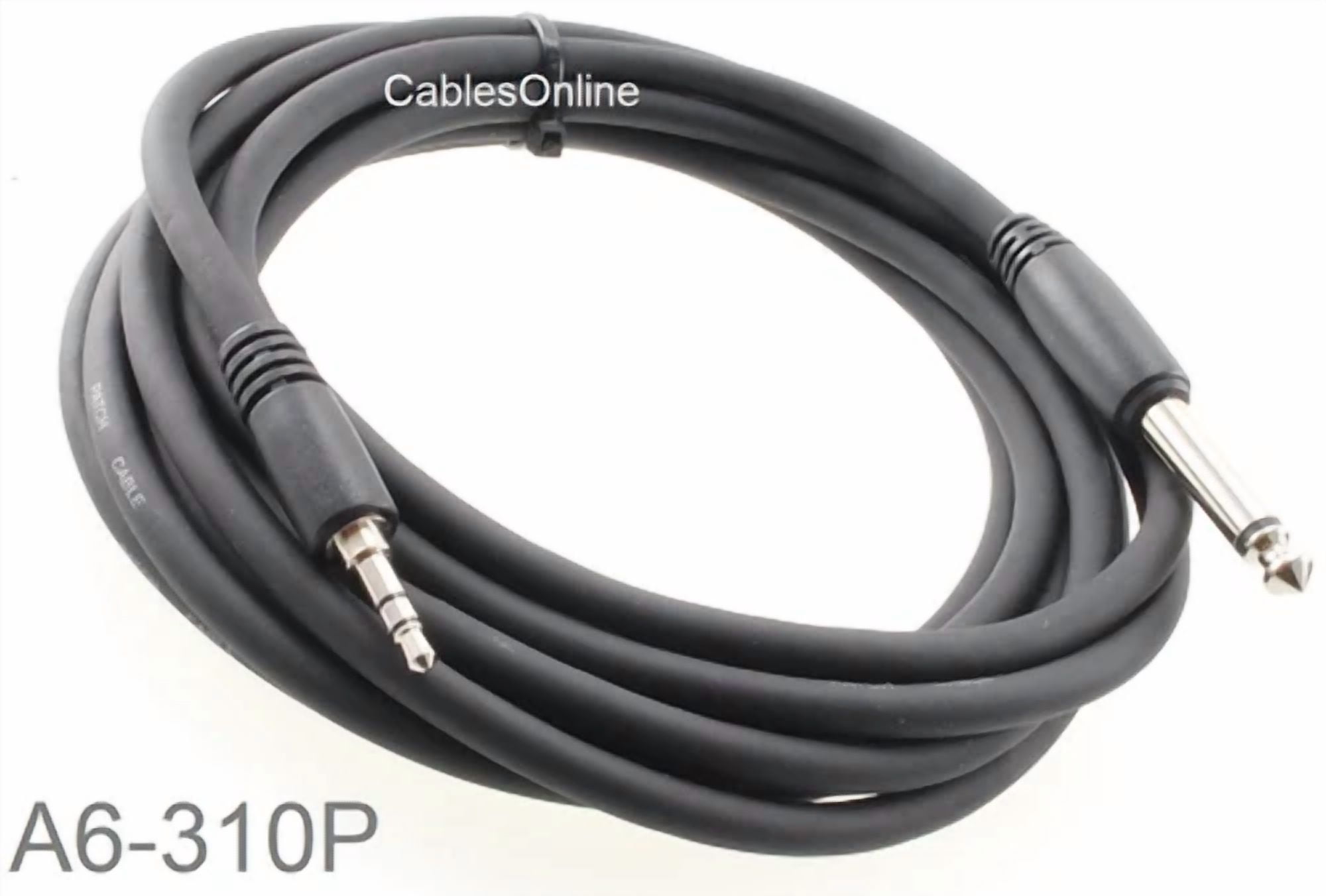 BUTTERFLY- 10Ft Premium 3.5Mm Stereo Trs Male To 1/4" Mono Ts Male Audio Cable, A6-310P