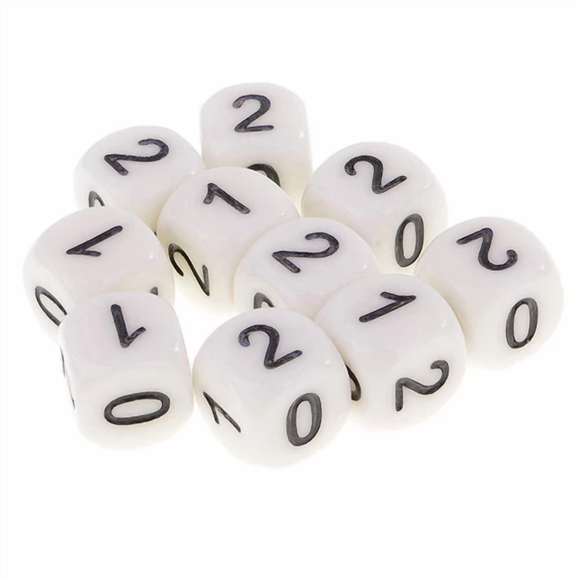 BUTTERFLY- 10Pcs White Dices Set 16Mm Rpg Board Games Parts