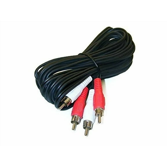 BUTTERFLY- 12 Feet 2 Rca Male To Male Audio Cable (2 White/2 Red Connectors)