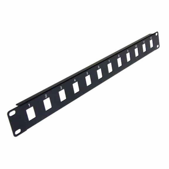 BUTTERFLY- 12-Port Keystone Jack Blank Patch Panel Plate Cat5E Cat6 Rj45 19" Rack Mount 1U