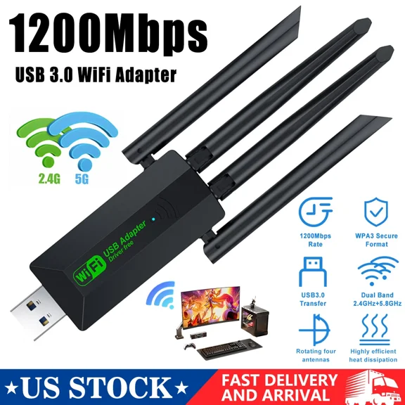 BUTTERFLY- 1200Mbps Wifi Usb 3.0 Dongle Signal Extender Wireless Internet Repeater Booster)