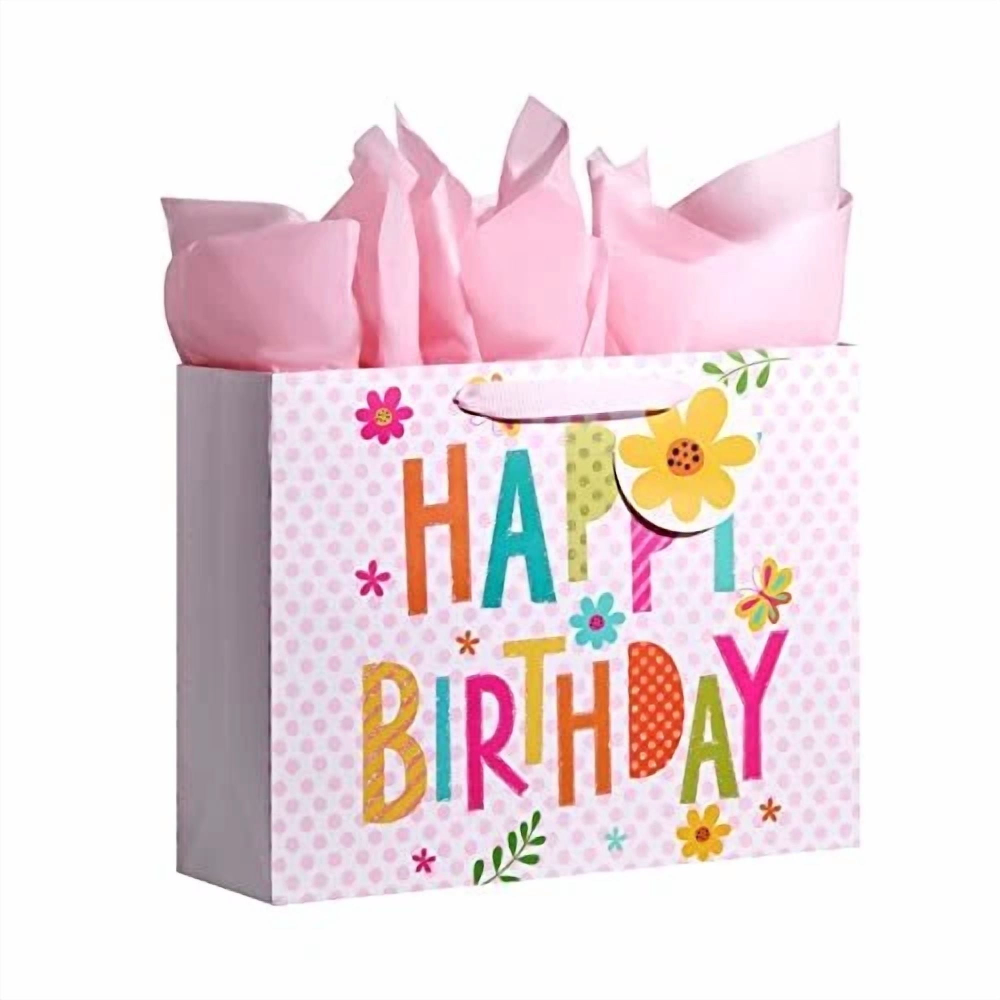 BUTTERFLY- 13" Large Gift Bag With Tissue Paper For Happy Birthday Gift Bags For Girls