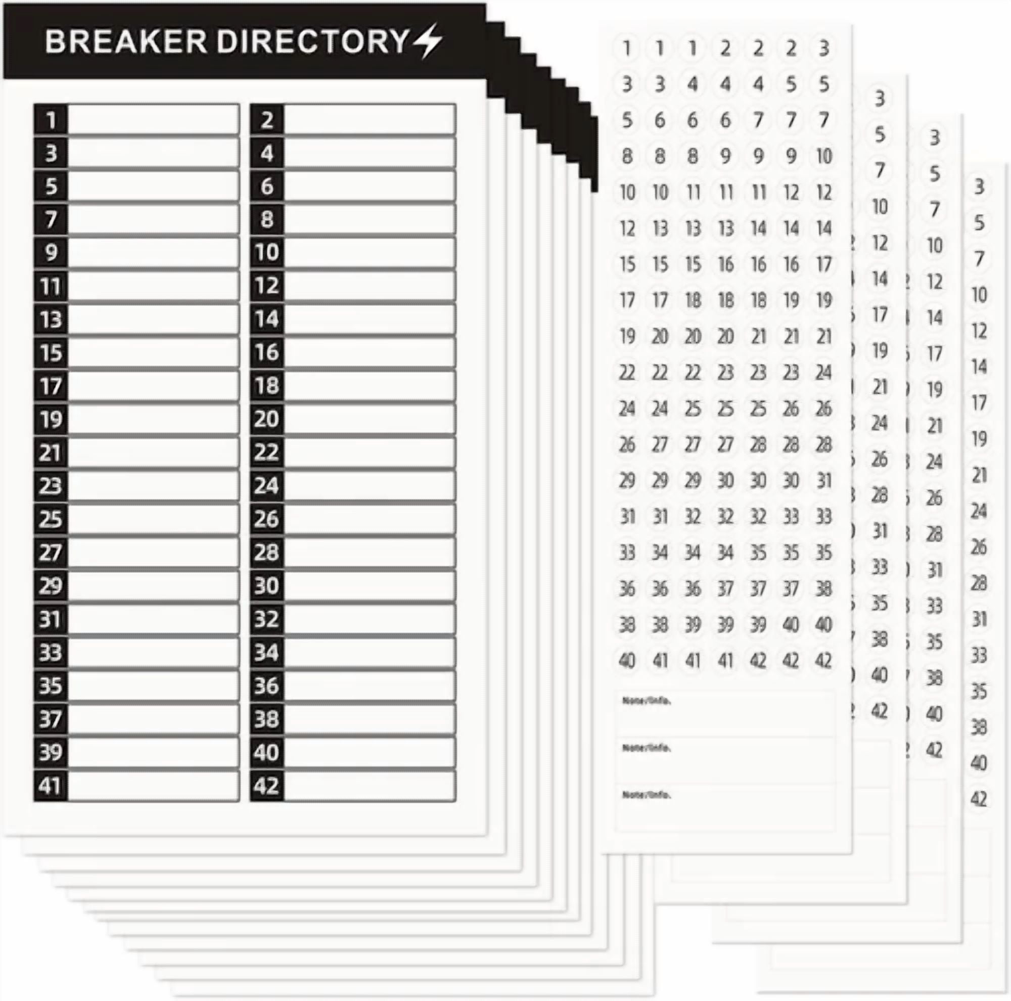 BUTTERFLY- 16 Sheets Breaker Panel Labels Box Sticker Numbers Breaker Panel Labels Sticke