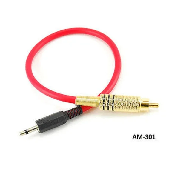BUTTERFLY- 1Ft 3.5Mm Mono Mini Jack Plug To Single Rca Plug Audio/Video Ultraflex Red Cable
