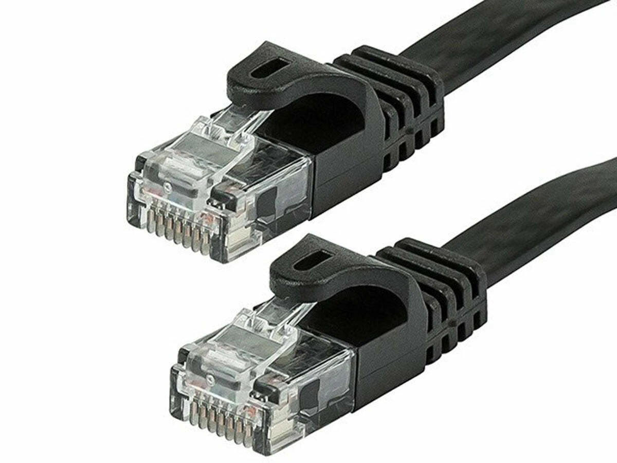 BUTTERFLY- 2 Cat6A Ethernet Network Patch Cable Rj45 23Awg 600Mh Solid Copper Wire 3' Black