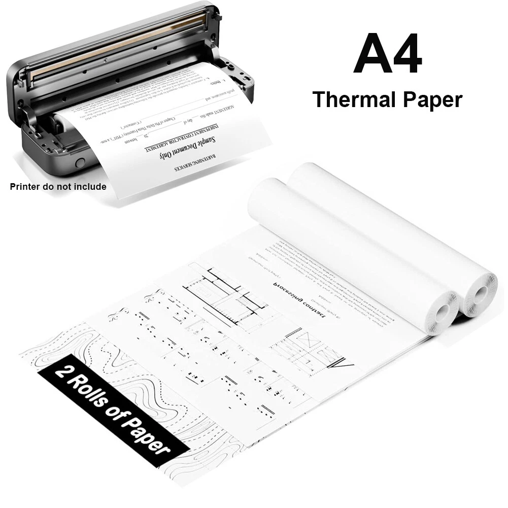 BUTTERFLY- 2 Rolls A4 Thermal Printer Paper 8.5" Width 7M Long For Itari M08F M832 Phomemo