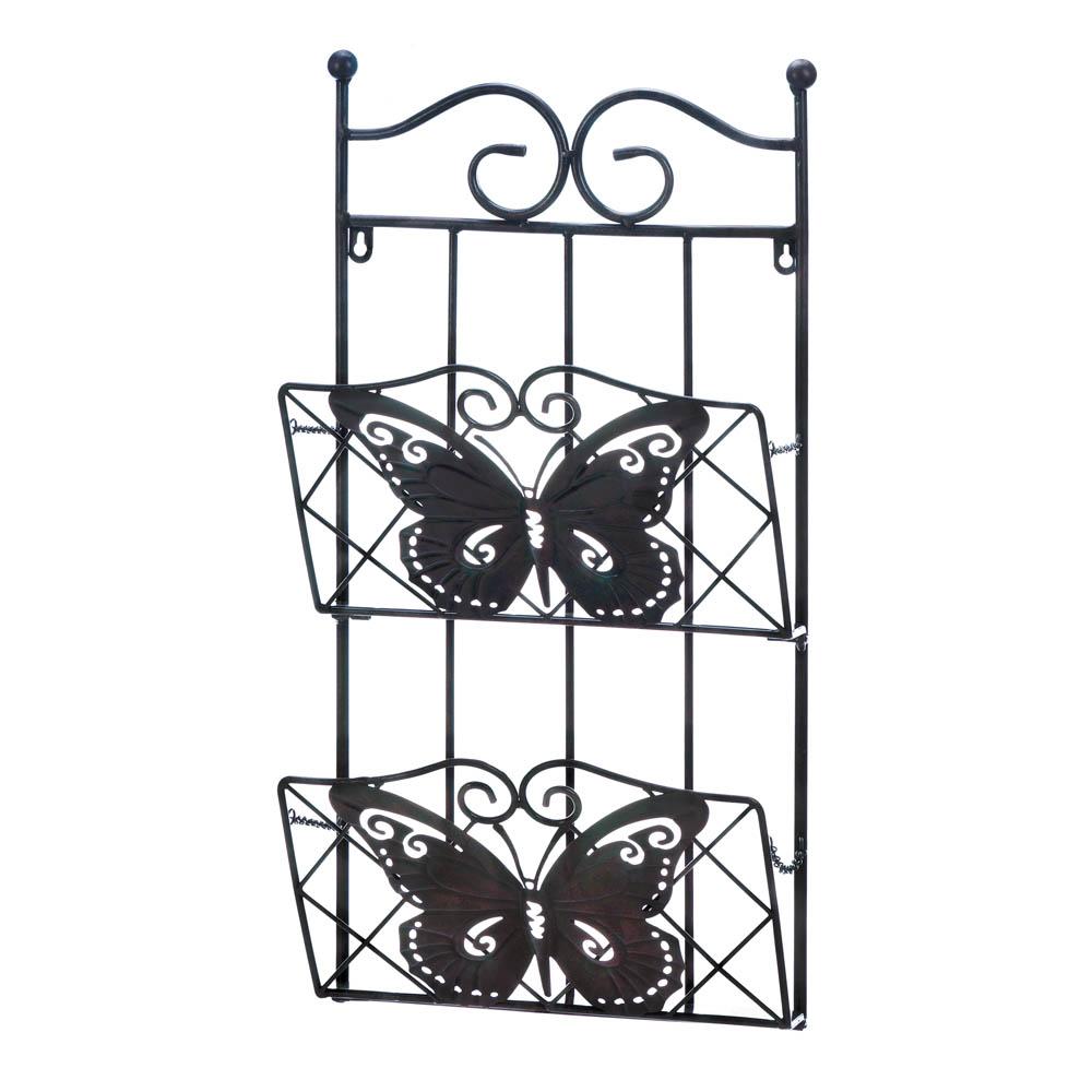 Two Tier Magazine Rack BUTTERFLY 2-TIER MAGAZINE WALL RACK - Walmart.com