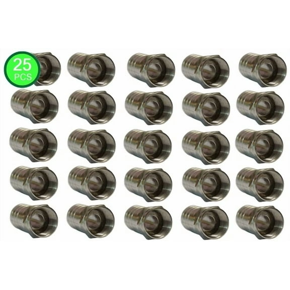 BUTTERFLY- 25 Lot Rg6 F-Type Hex Crimp On Connector Coax Coaxial Cable Adapter Tv Satellite