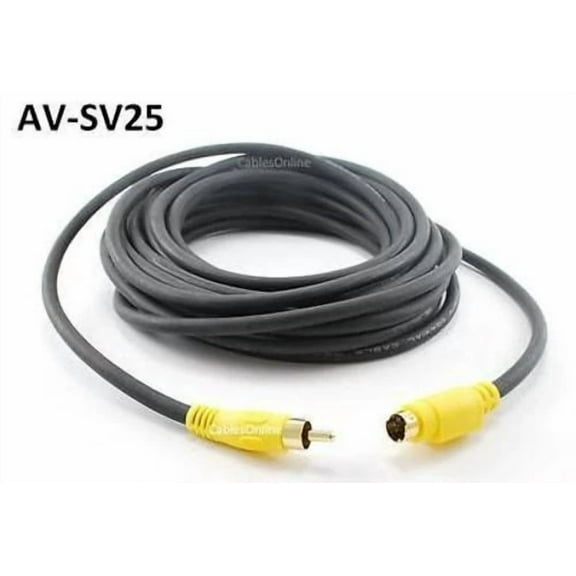 BUTTERFLY- 25Ft Universal S-Video 4-Pin Minidin Male To Rca Male Video Cable, Av-Sv25