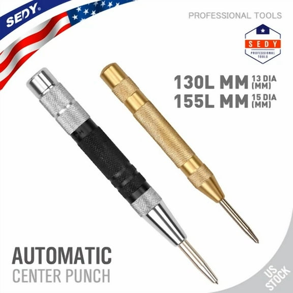 BUTTERFLY- 2Pcs Automatic Center Punch Strikes Surface Hammer Spring Loaded Window Breaker