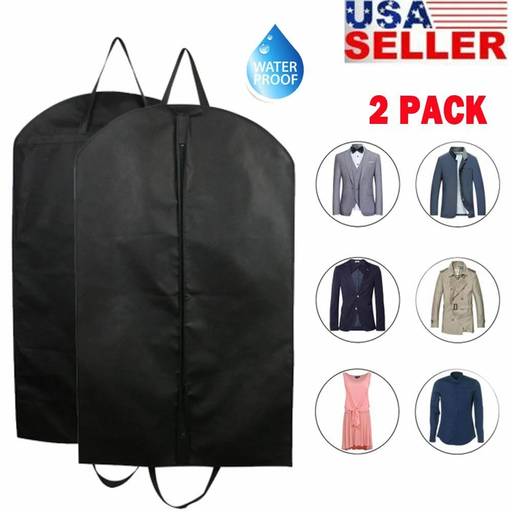 BUTTERFLY- 2Pcs Garment Bag Suit Coat Hanging Storage Cover Dustproof Travel Reusable Men
