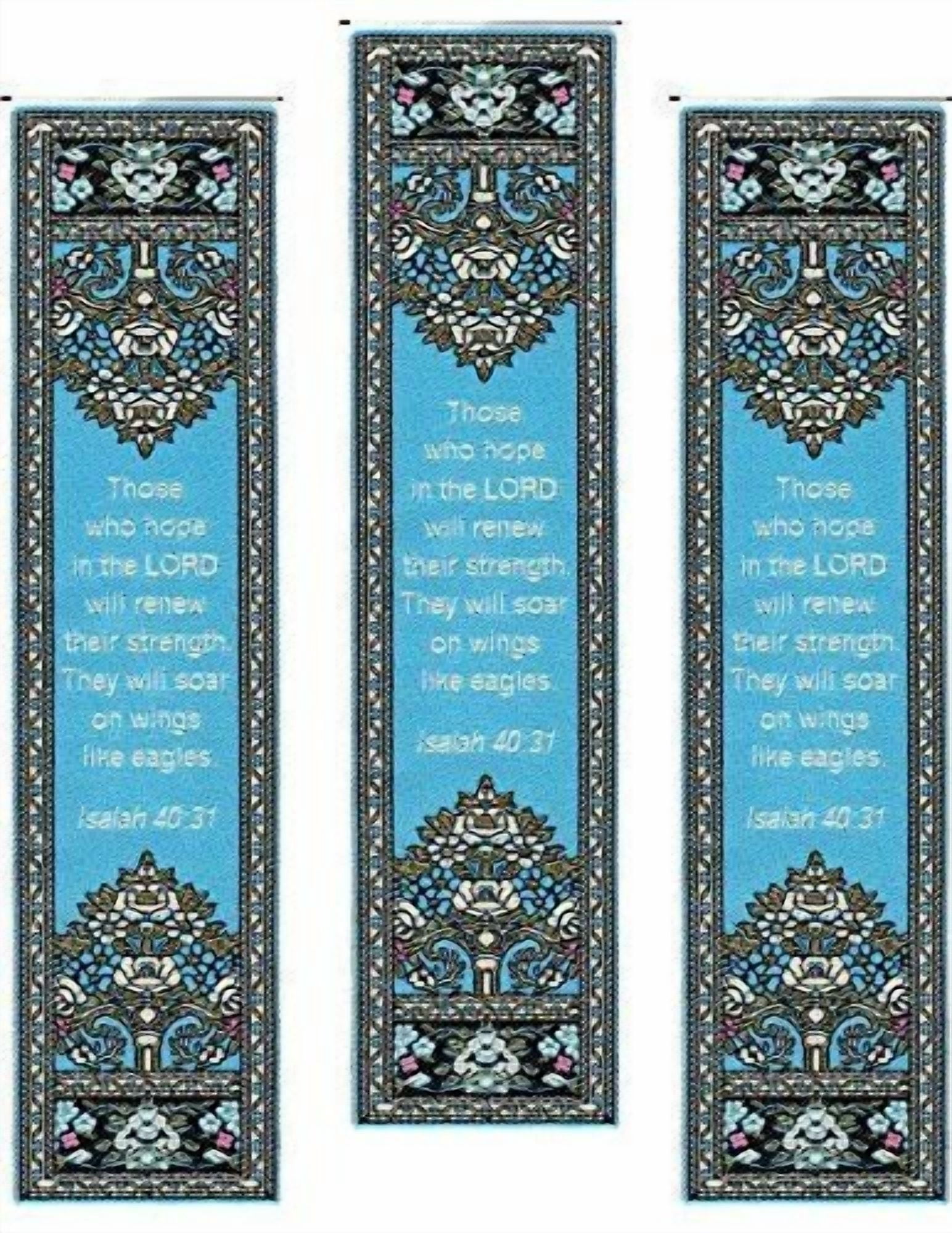 BUTTERFLY- 3 Cloth Tapestry Bookmark Prayer Isaiah Those Who Hope 9 1/2 Inch