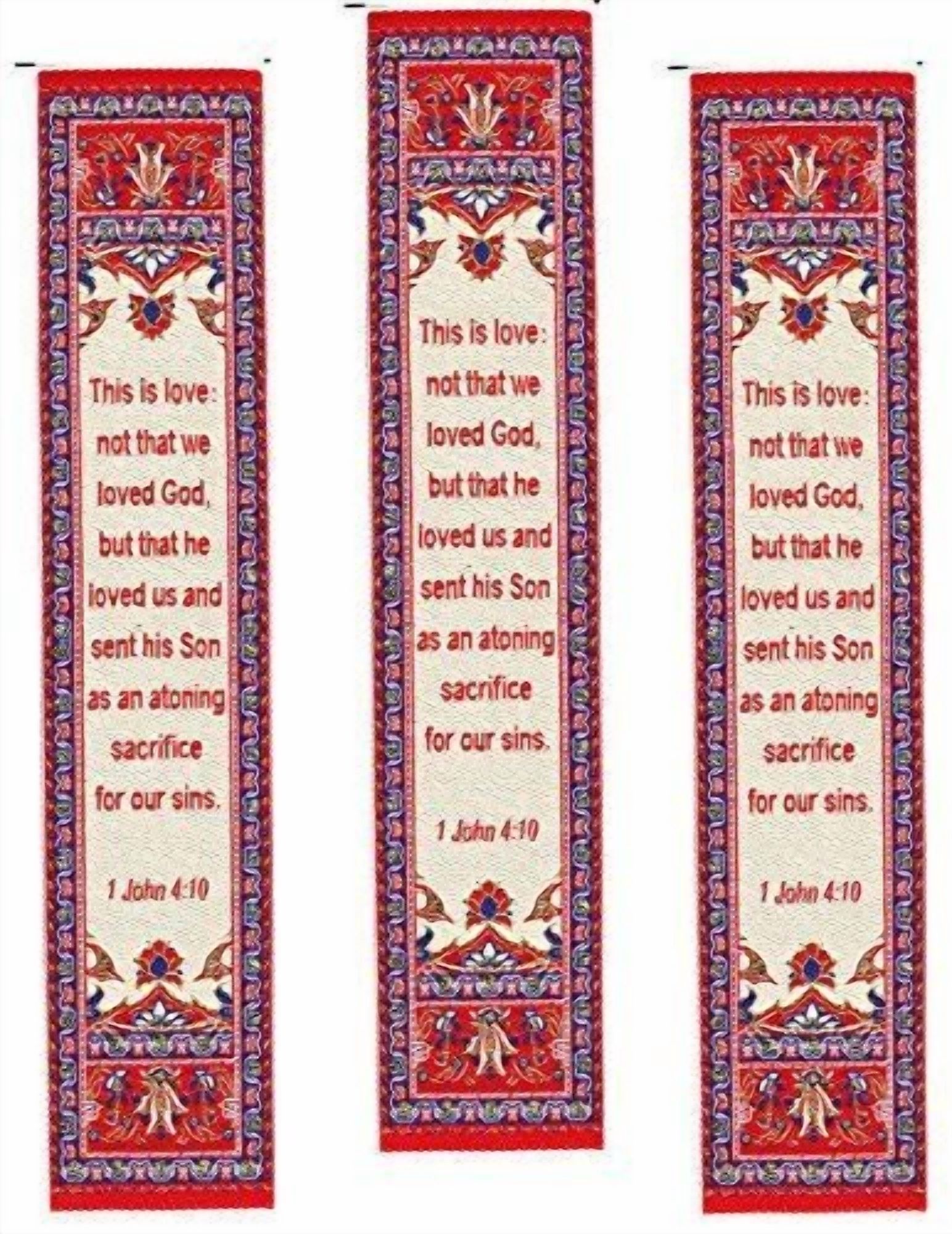 BUTTERFLY- 3 Cloth Tapestry Bookmark Prayer This Is Love 9 1/2 Inch