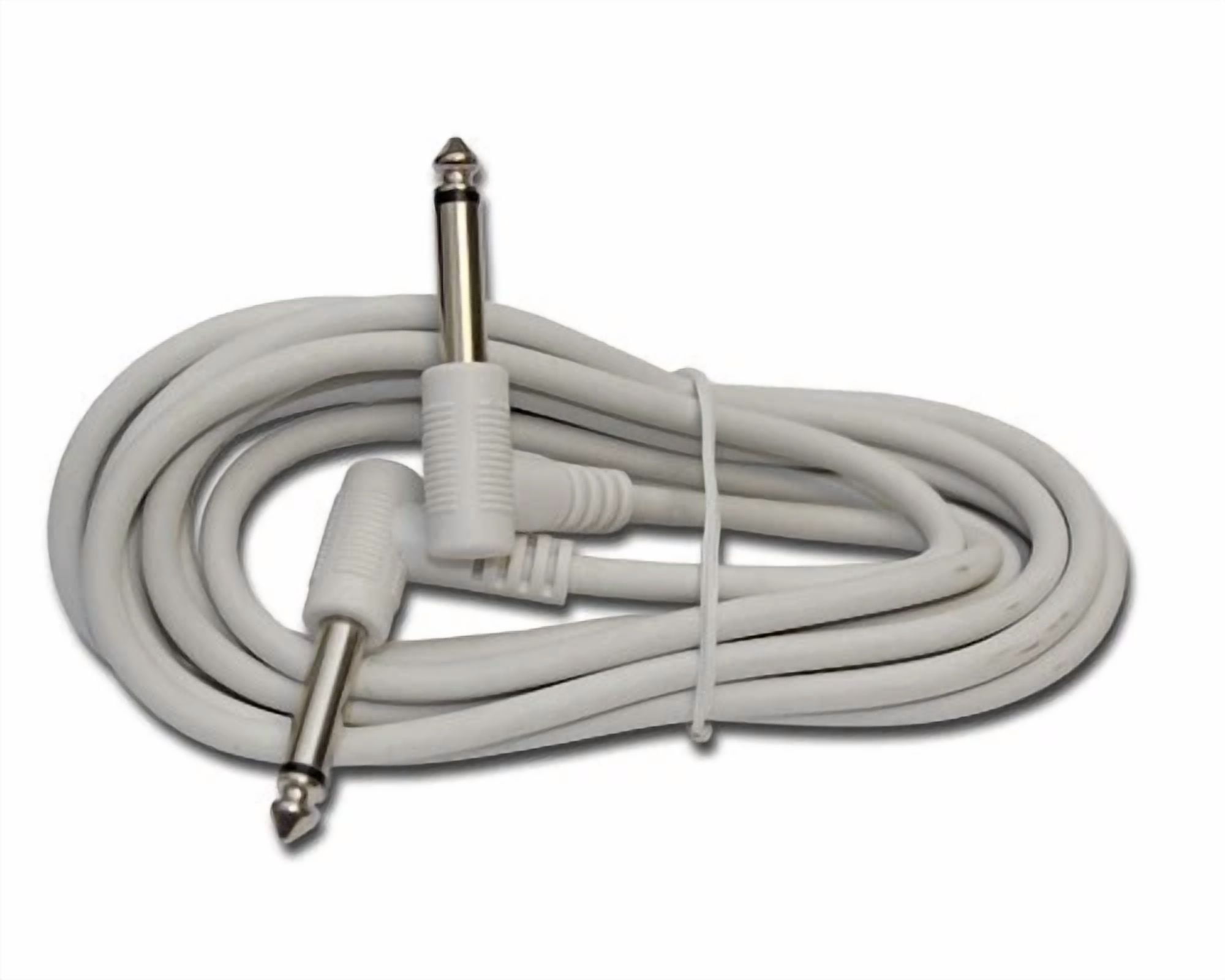 BUTTERFLY- 3 Ft White Shielded Right Angle 1/4 Guitar To Effects Pedal Amp Patch Cable Cord