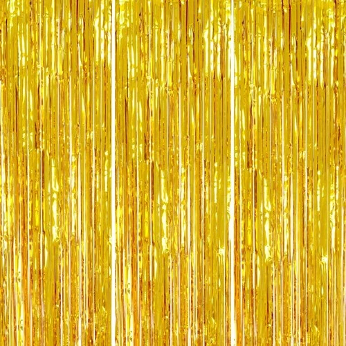 BUTTERFLY- 3 Pack Gold Foil Fringe Backdrop, 3.3X8.2Ft, Party & Photo Booth