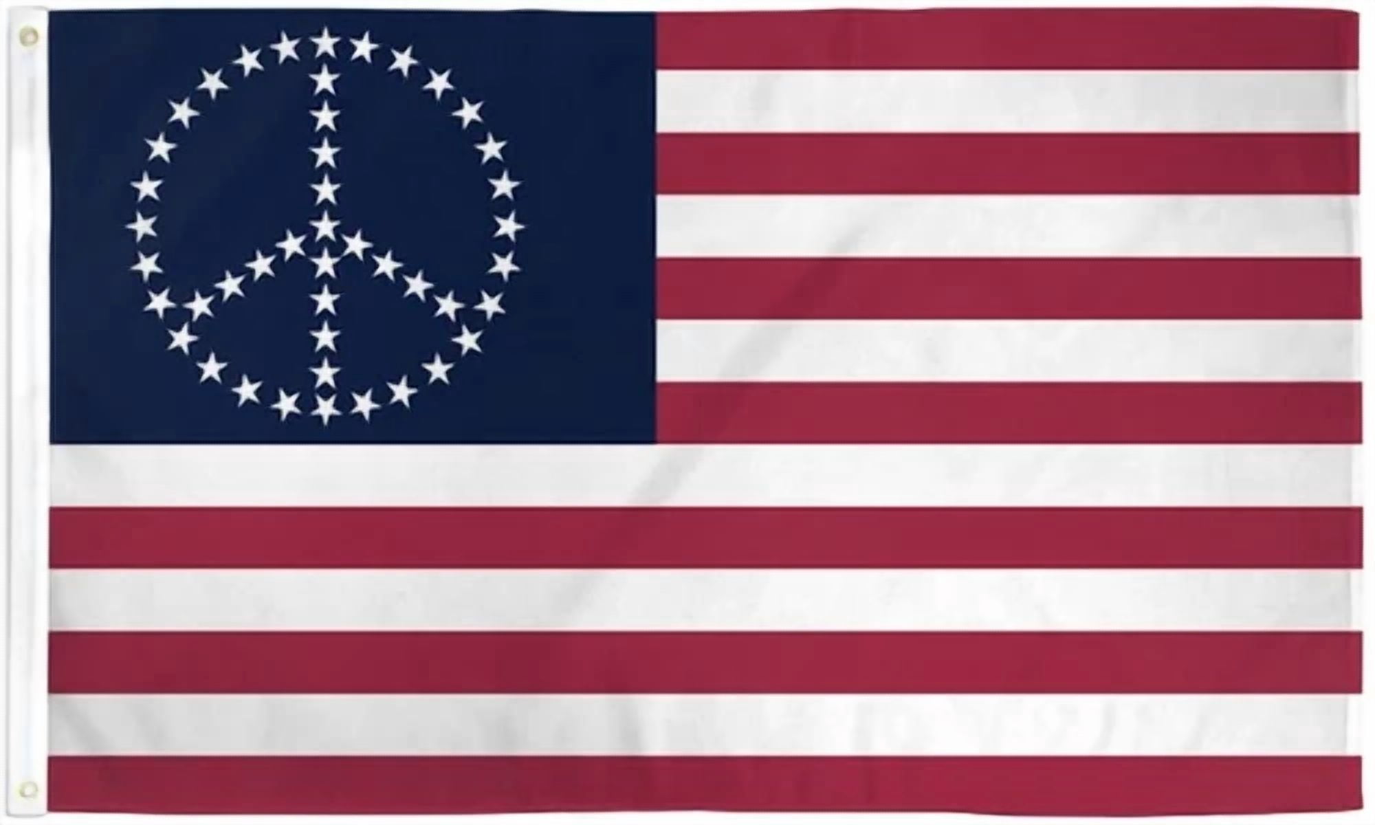 BUTTERFLY- 3 X 5 Feet "Usa Peace" Flag Pot Party Banner Polyester Double Sided