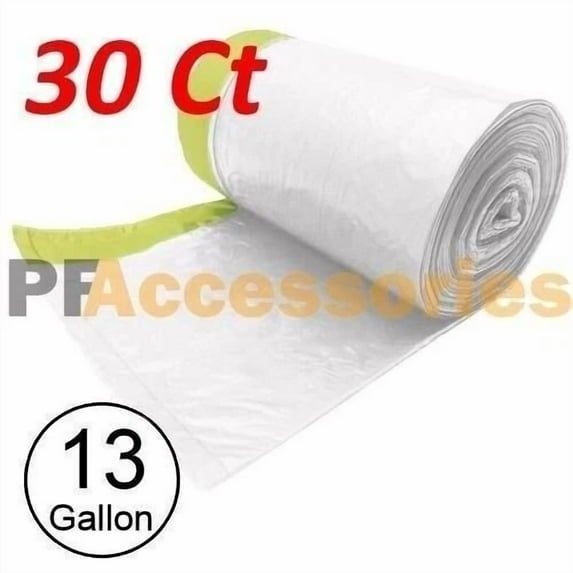 BUTTERFLY- 30 Ct 13 Gallon Commercial Kitchen Drawstring Trash Bag Garbage Bag Yard Clear