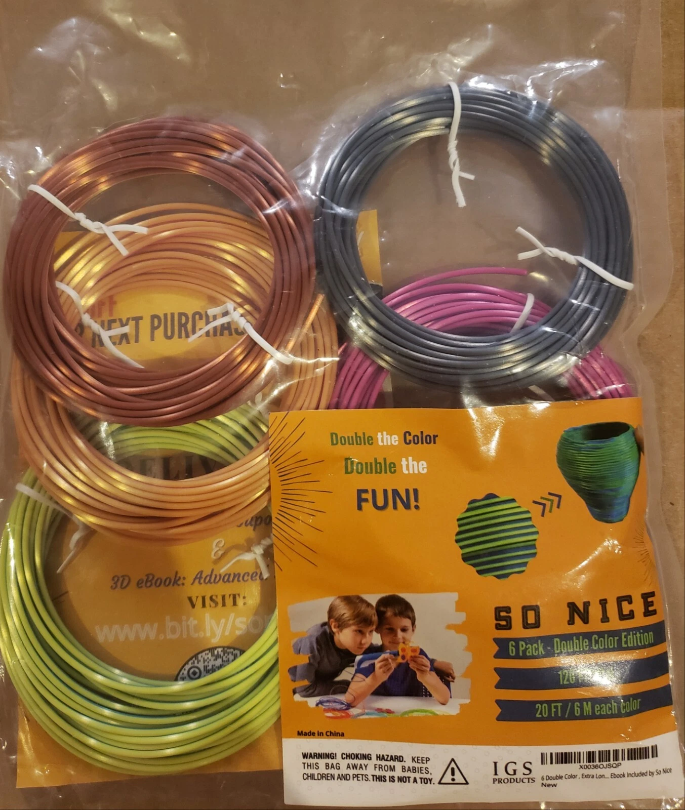 BUTTERFLY- 3D Pen Filament Refills 6 Colors Double Colors 1.75Mm Pla For Creative Projects