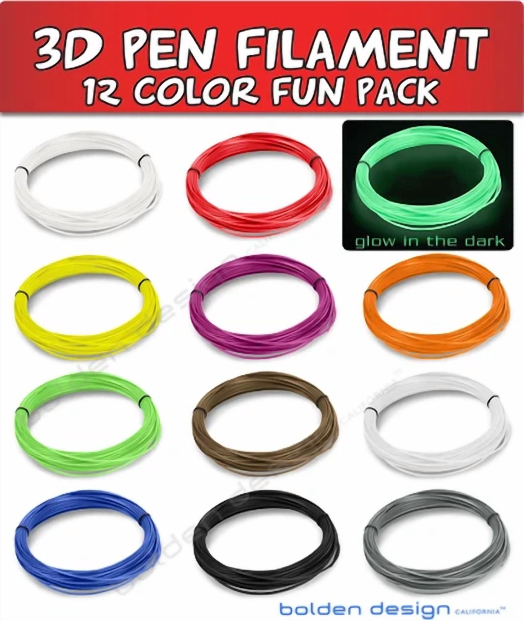 BUTTERFLY- 3D Print Filament Pen Refills Pack Abs 1.75Mm 12 Colors 20Ft Makerbot Reprap E2
