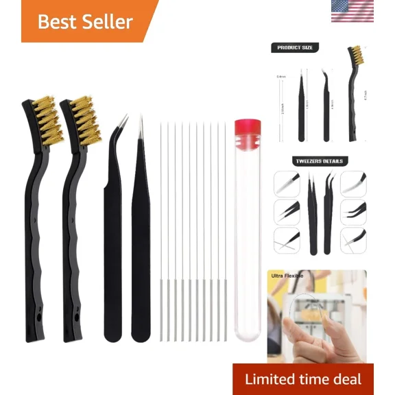 BUTTERFLY- 3D Printer Nozzle Cleaning Kit - 10 Precision Needles & Multifunctional Brushes