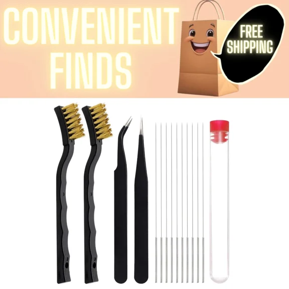 BUTTERFLY- 3D Printer Nozzle Cleaning Kit With Brush - 10 Pieces 0.4 Mm Cleaning Needles...