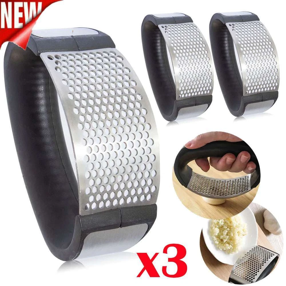 BUTTERFLY- 3Pcs Garlic Press Crusher Squeezer Tool Stainless Steel Masher Kitchen Tools