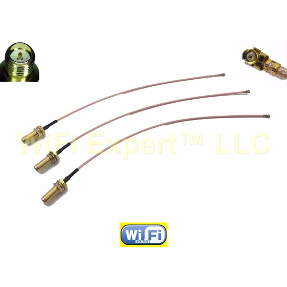 BUTTERFLY- 3X 8" Mini Pci Ipx U.Fl To Long Rp-Sma Rg178 Cable For Dji Phantom 3 Standard