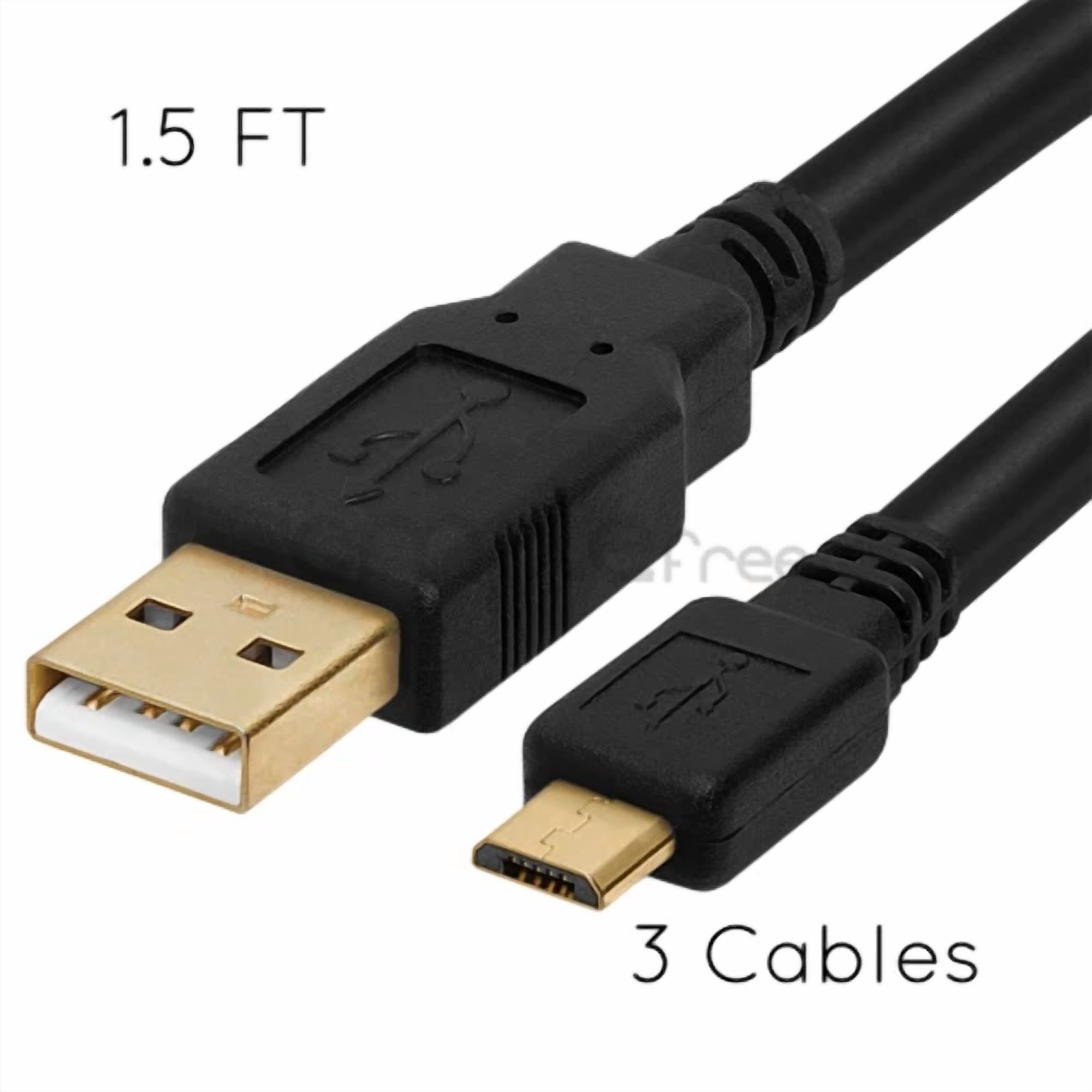 BUTTERFLY- 3X Micro Usb 1.5Ft Travel Battery Charger Data Sync Cable For Android Cell Phone
