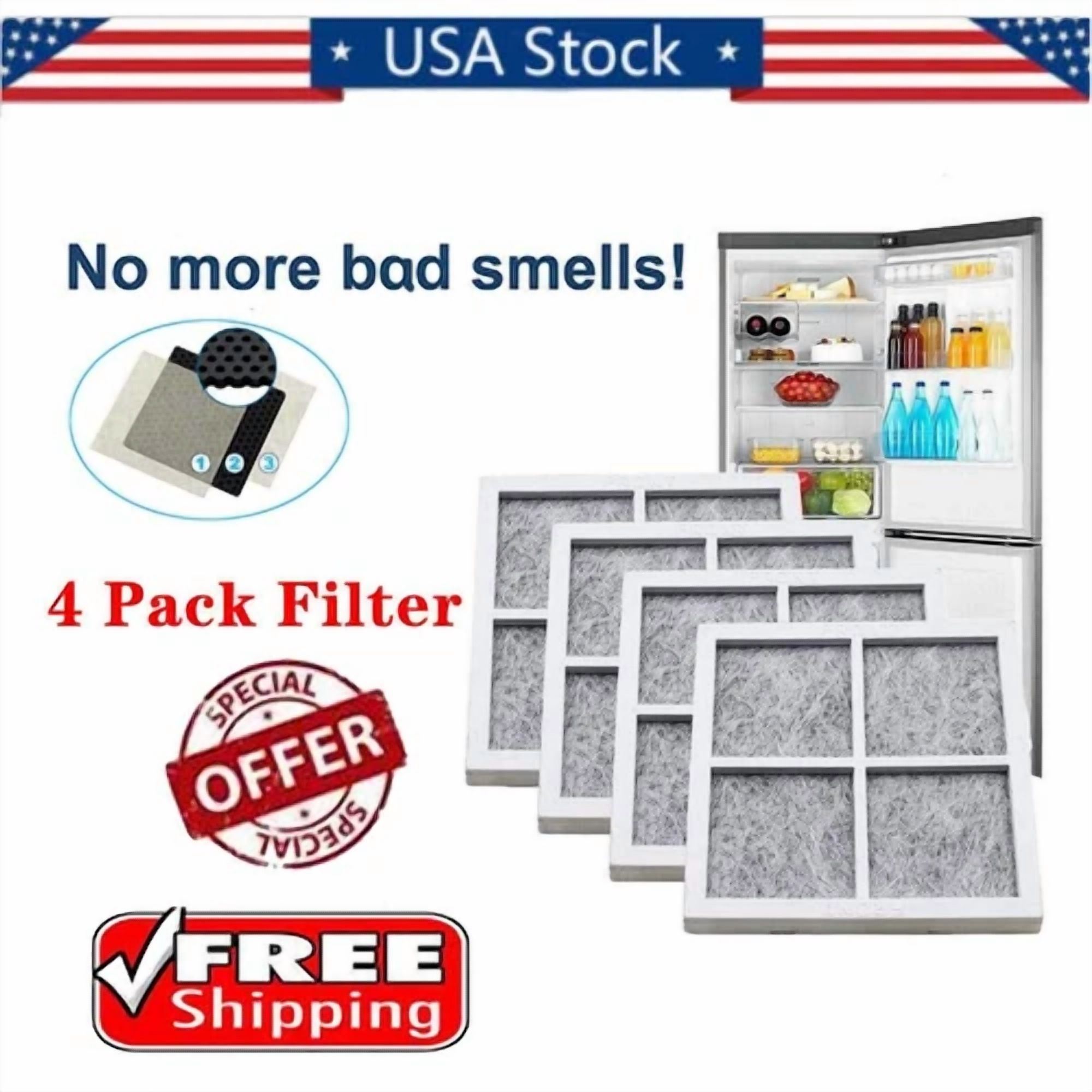 BUTTERFLY- 4 Pack For Lg Lt120F Lfx33975St Fresh Air Replacement Refrigerator Air Filter