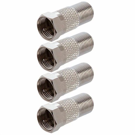 BUTTERFLY- 4 Pcs F Type Male To Female Coax Coaxial Cable Adapter Connector Cctv Nickel