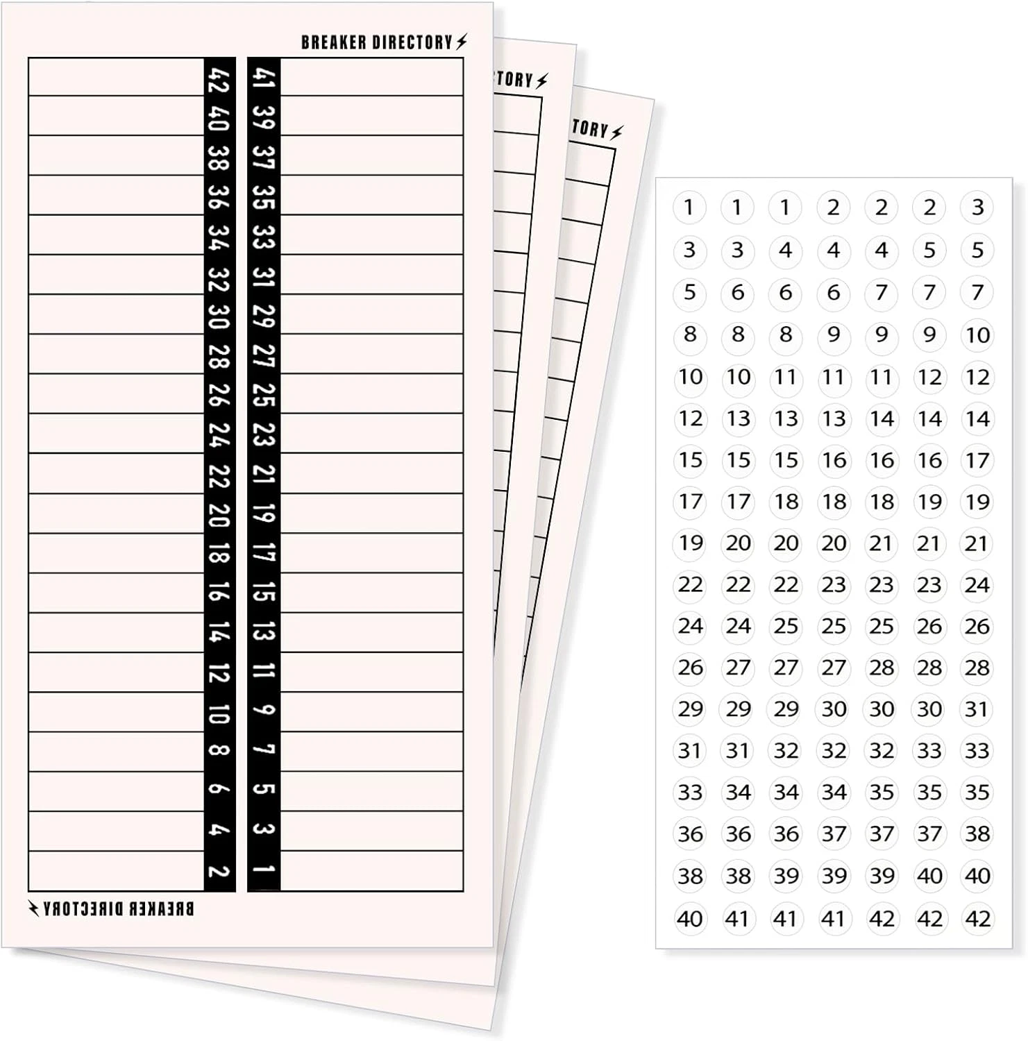 BUTTERFLY- 4 Sheets Breaker Panel Labels Electrical Box Sticker Numbers Reusable Adhesive