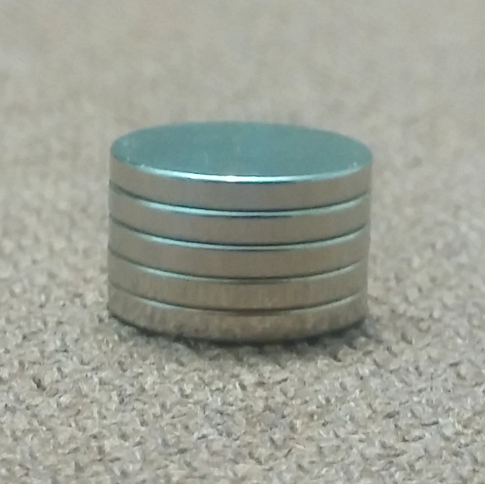BUTTERFLY- 5 N52 Neodymium Cylindrical (1/2 X 1/16) Inch Cylinder/Disc Magnets.