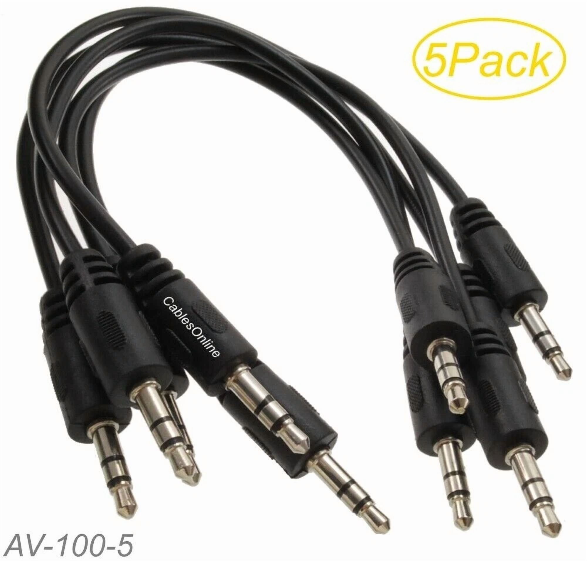 BUTTERFLY- 5-Pack 7-Inch 3.5Mm Stereo Trs Male To Male Molded Short Jumper Audio Cables