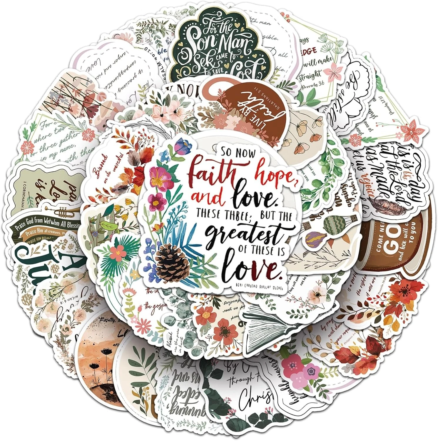 BUTTERFLY- 50Pcs Bible Verse Stickers, Inspirational Jesus Sticker, Christian