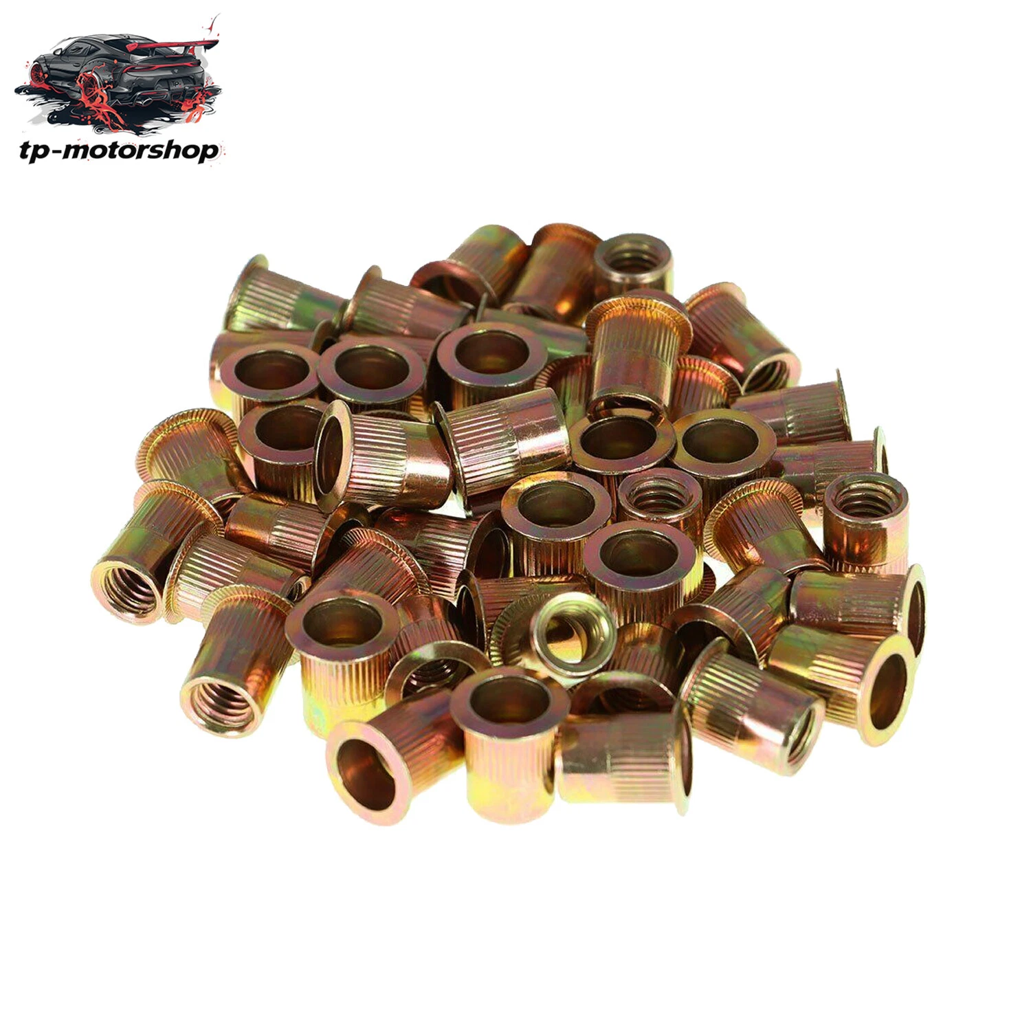 BUTTERFLY- 50Pcs Rivet Nut Rivnut Insert Nutsert Carbon Steel Zinc Plated 3/8-16