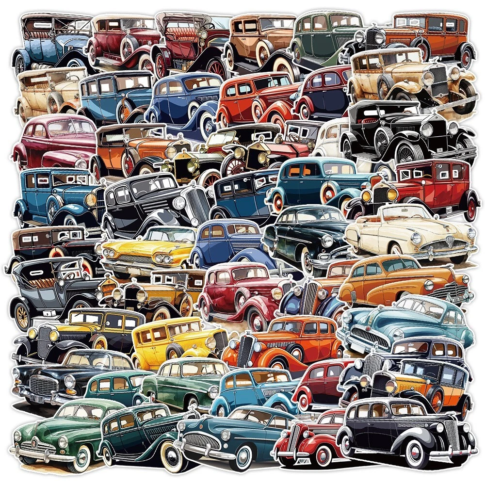 BUTTERFLY- 50Pcs Waterproof Vinyl Stickers Classic Vintage Car Luggage Phone Laptop Window