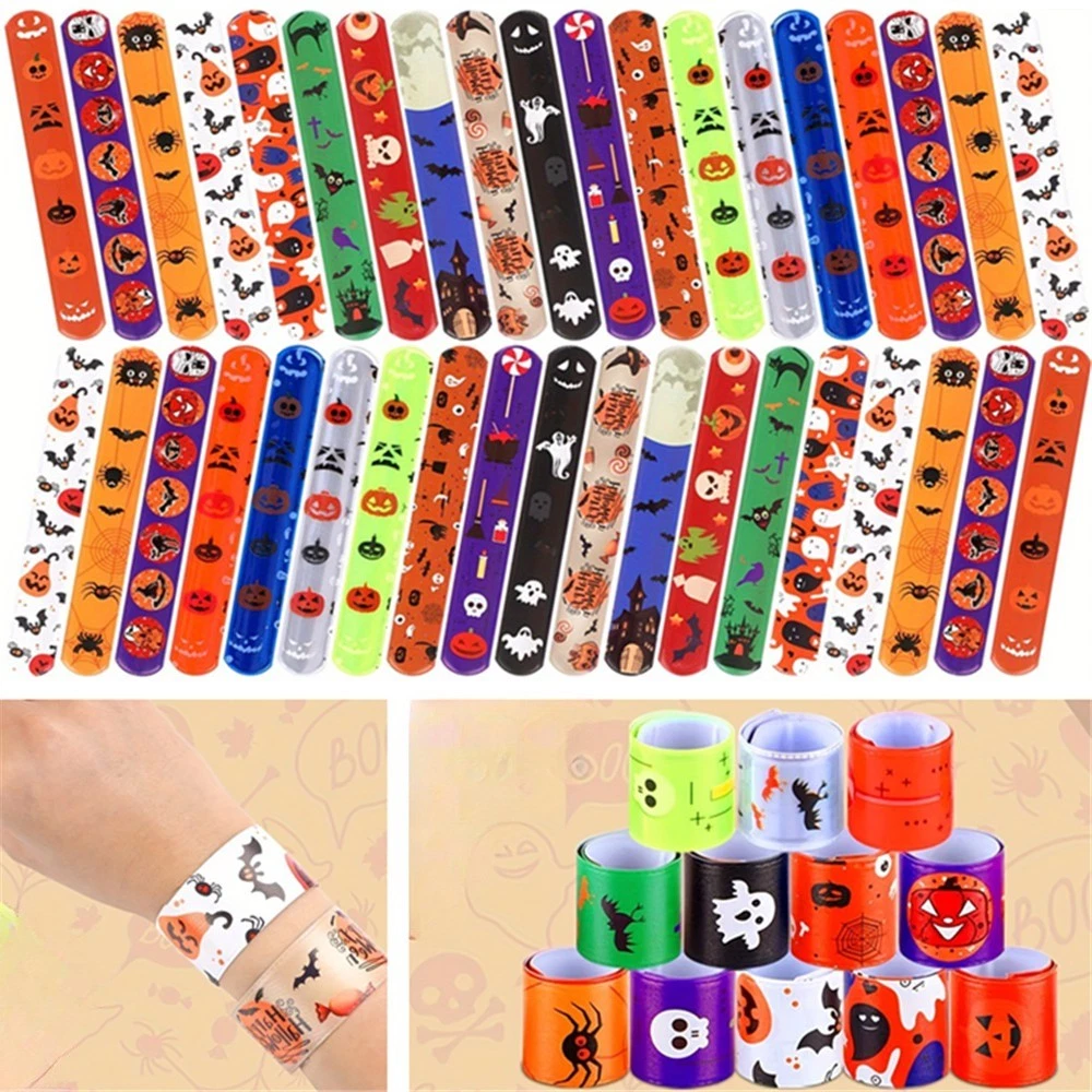 BUTTERFLY- 56Pcs Halloween Party Favors Slap Bracelet Bulk Halloween Toy For Party Supplies