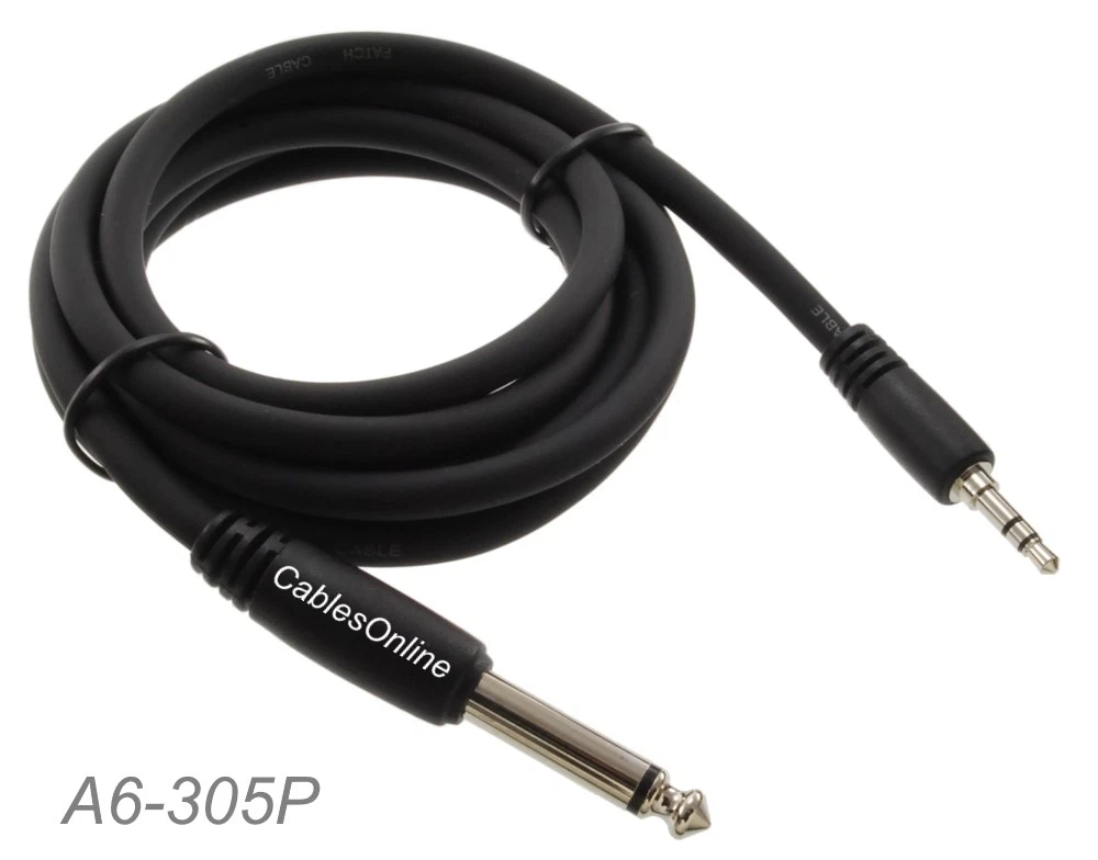 BUTTERFLY- 5Ft Premium 3.5Mm Stereo Trs Male To 1/4" Mono Ts Male Audio Cable, A6-305P