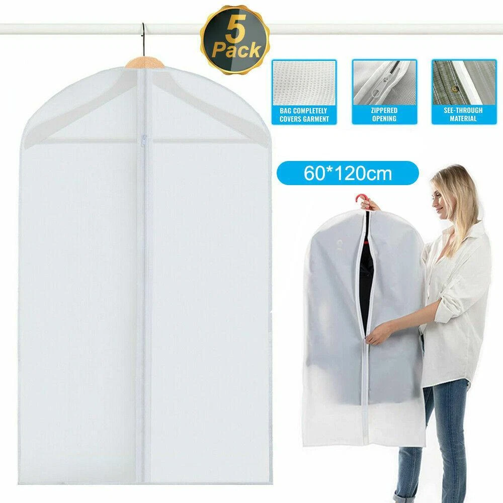 BUTTERFLY- 5Pack Garment Dust Cover Bag Suit Storage Zipper Dress Clothes Coat Protector Us