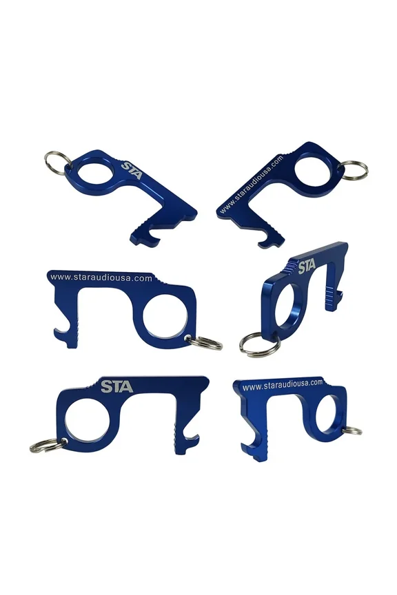 - 6-Pack Touchless Portable Key Door Opener Handheld Keychain Contactless Keychain